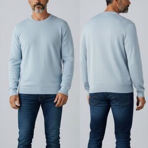 Perry Ellis Light Blue Silk Blend Crewneck Sweater Large
